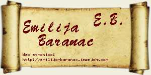 Emilija Baranac vizit kartica